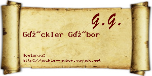 Göckler Gábor névjegykártya